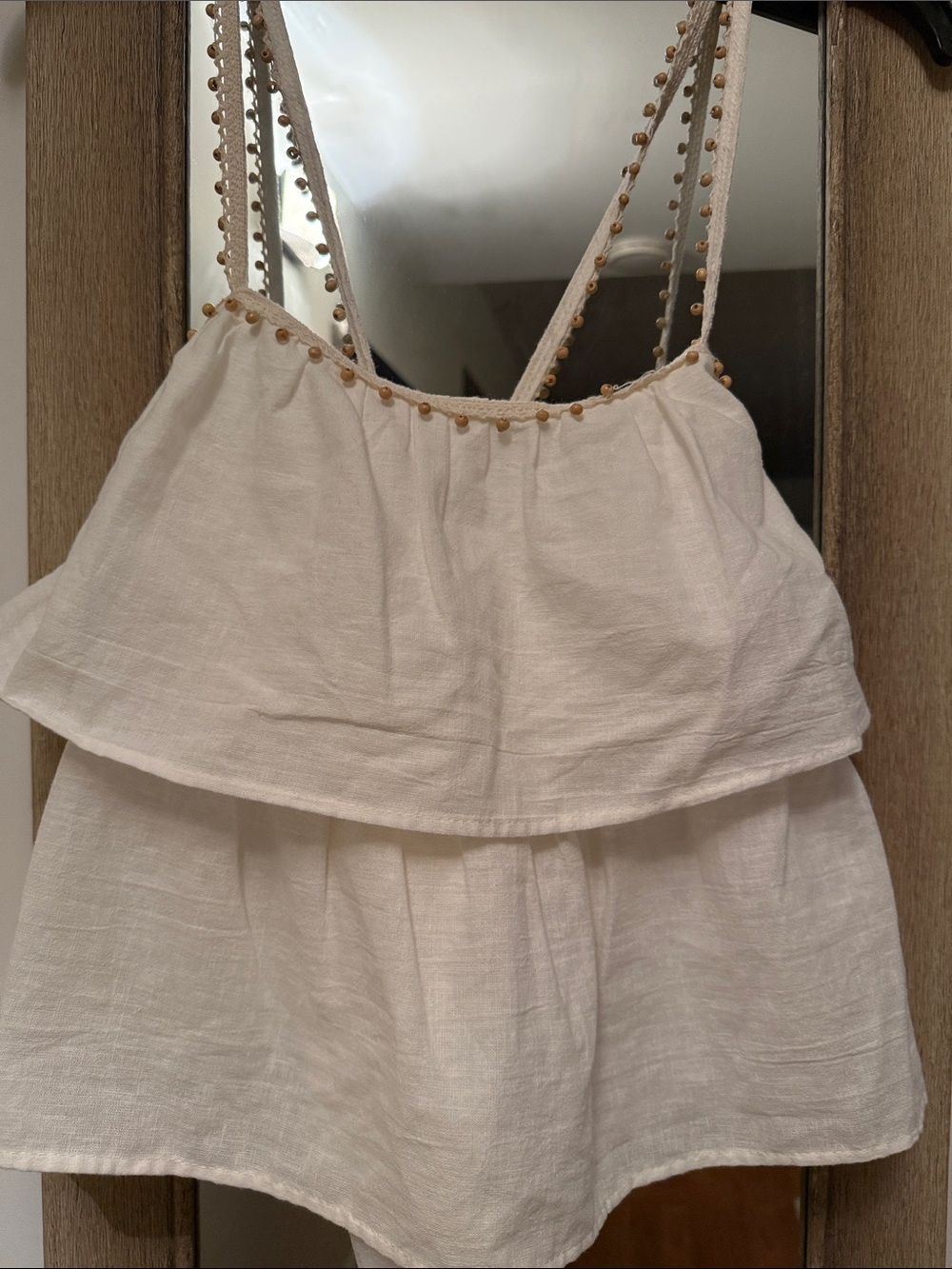 Zara Cream Crochet Strap Tank Top